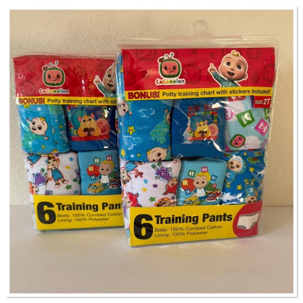 Cocomelon (Pack of 2) 6 Pairs Toddler Boys Training Pants Underwear